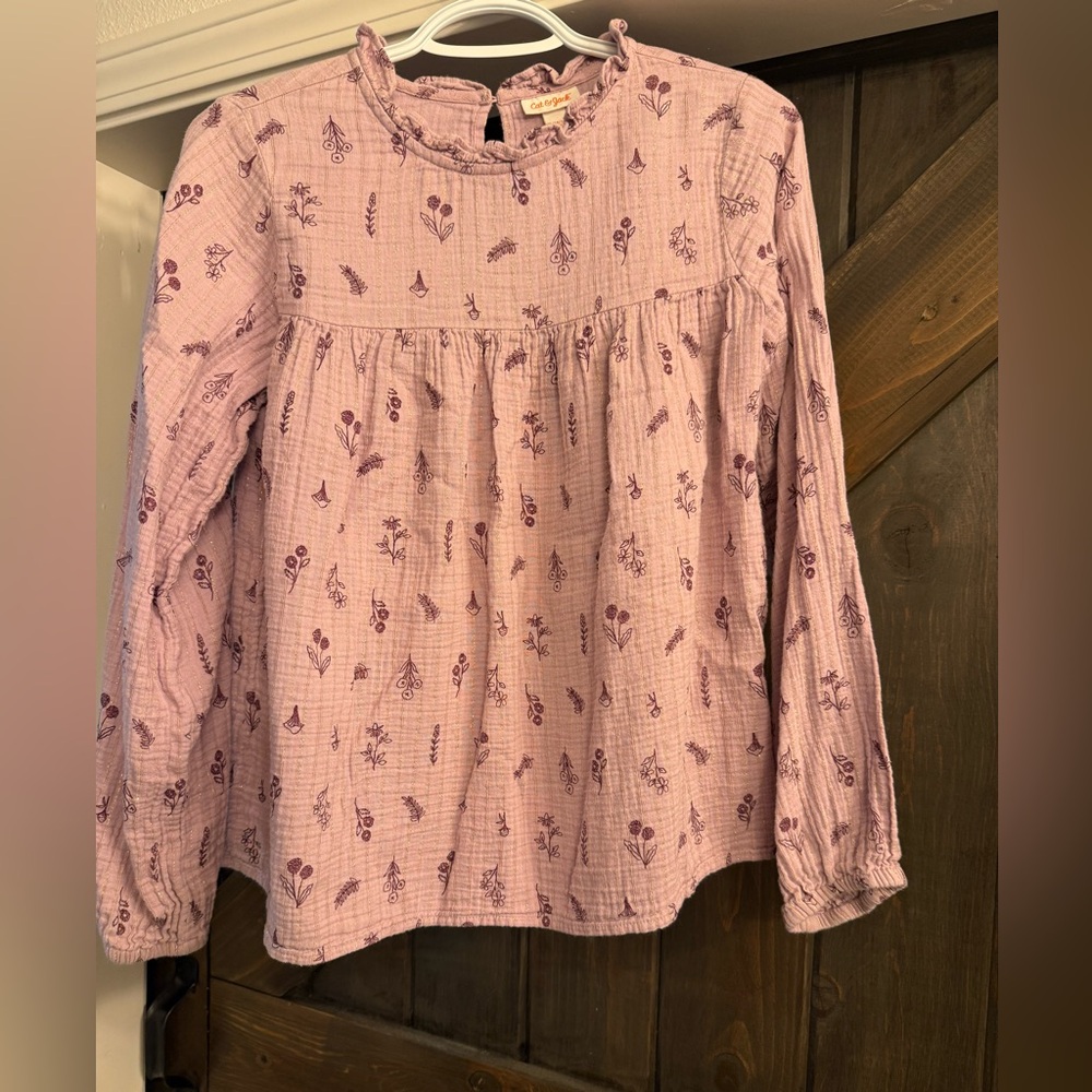Cat & Jack Purple Floral Kids Blouse